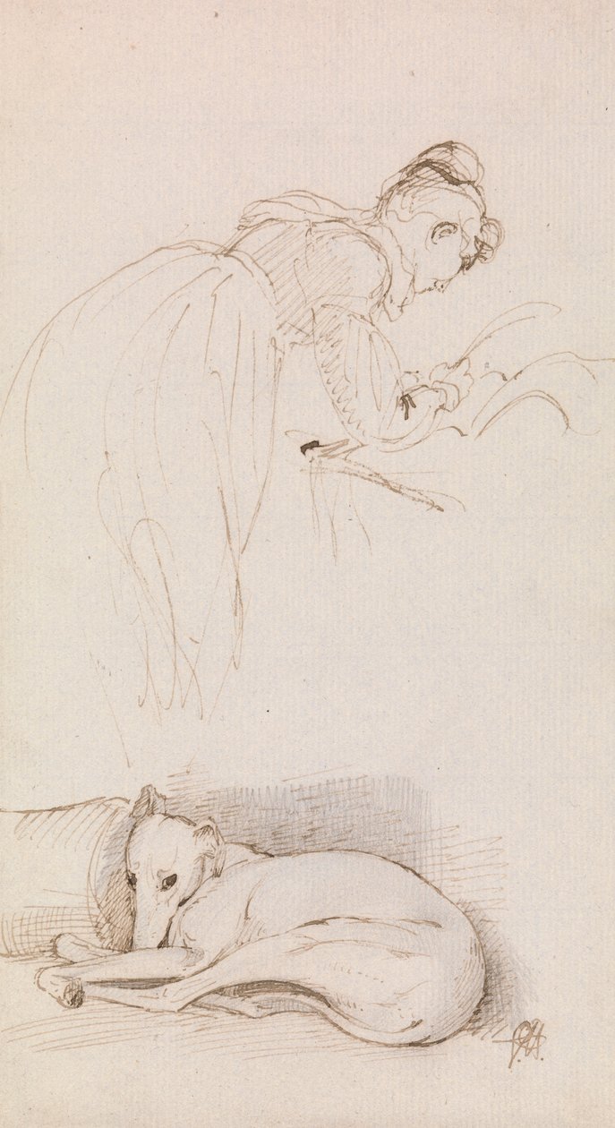 Studier av kvinna och vinthund av Sir George Hayter