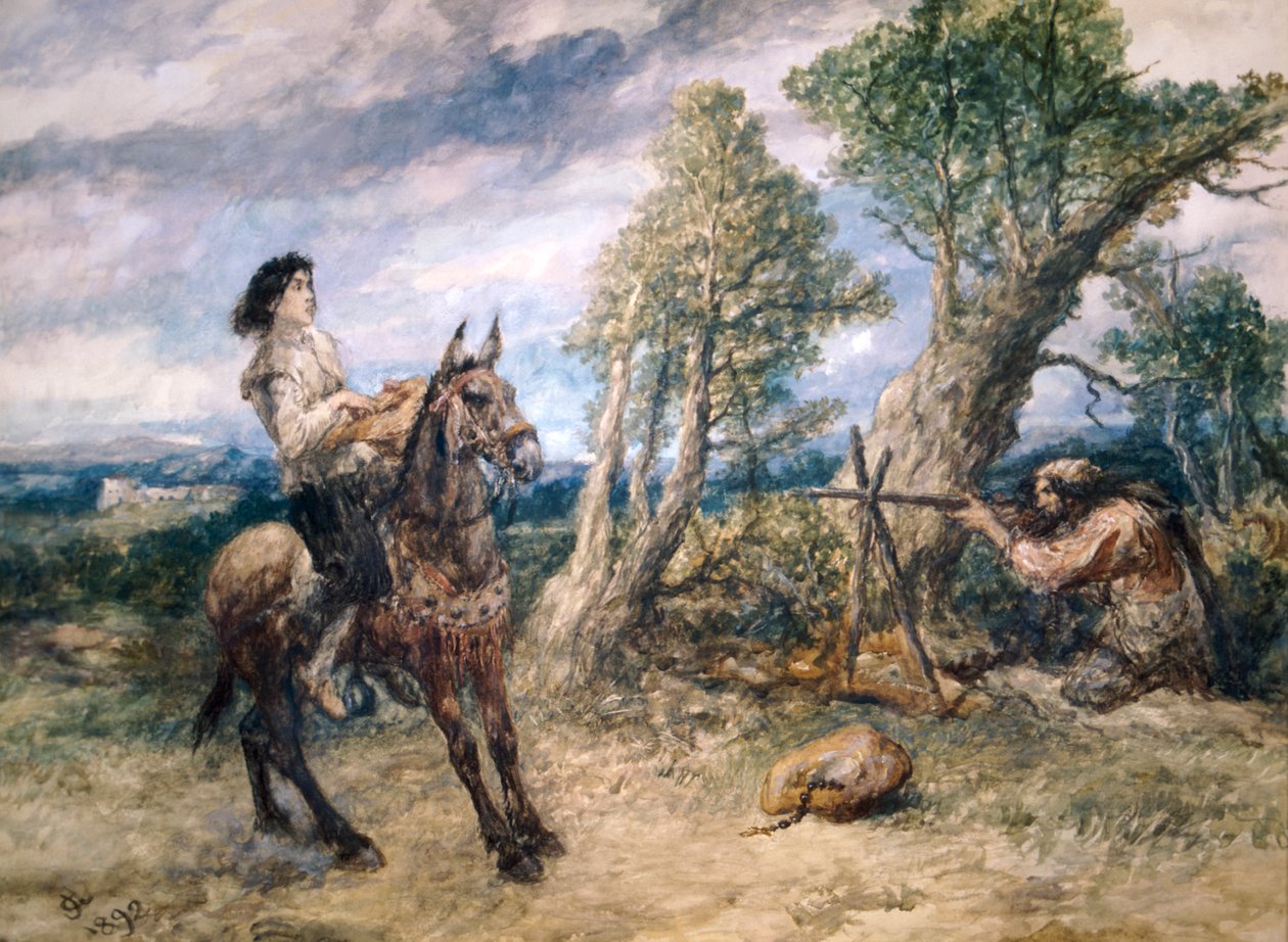 "First Adventure of Gil Blas", 1892. av Sir John Gilbert