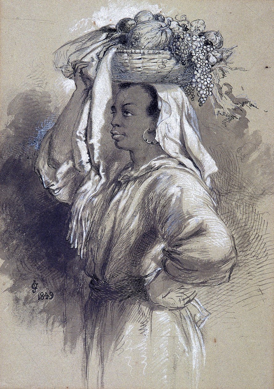 "Flicka med frukt", 1849 av Sir John Gilbert