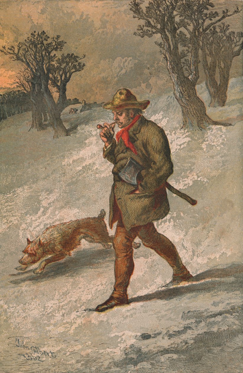 Trämannen och hans hund, 1862. av Sir John Gilbert