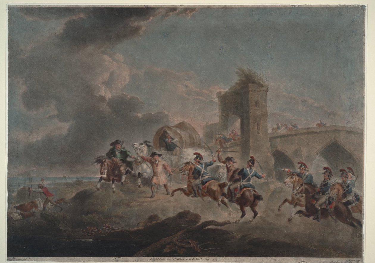 Smugglare attackerade, 1795-1798 av Sir Peter Francis Bourgeois