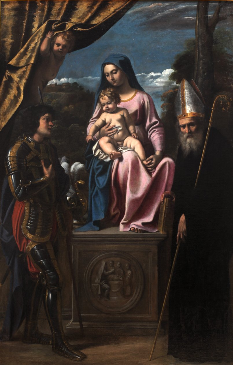 Virgin and Child between St Benedict and St Quentin av Sisto Badalocchio