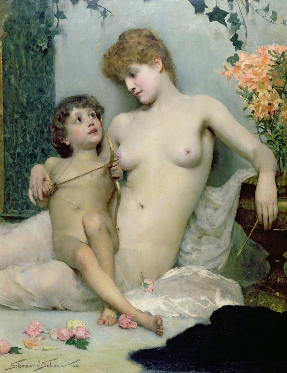 Kärlekens första lektion, 1885 av Solomon Joseph Solomon