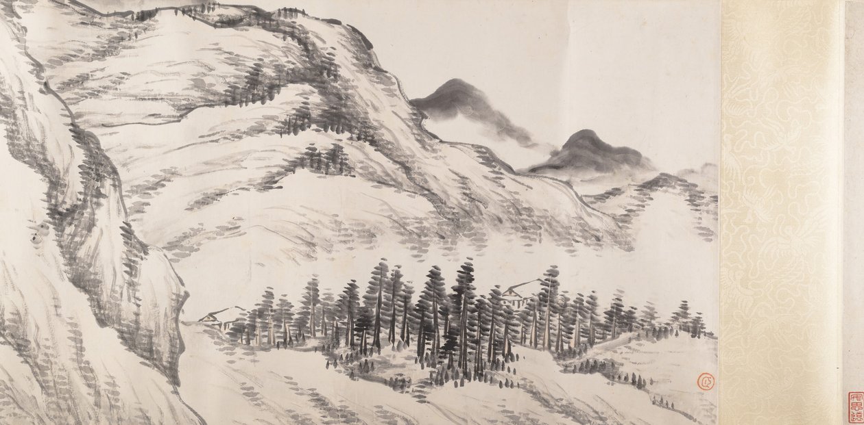 Landskap, daterad 1898. av Song Nian