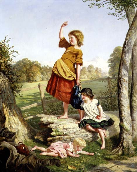 Middag (olja på duk) av Sophie Anderson