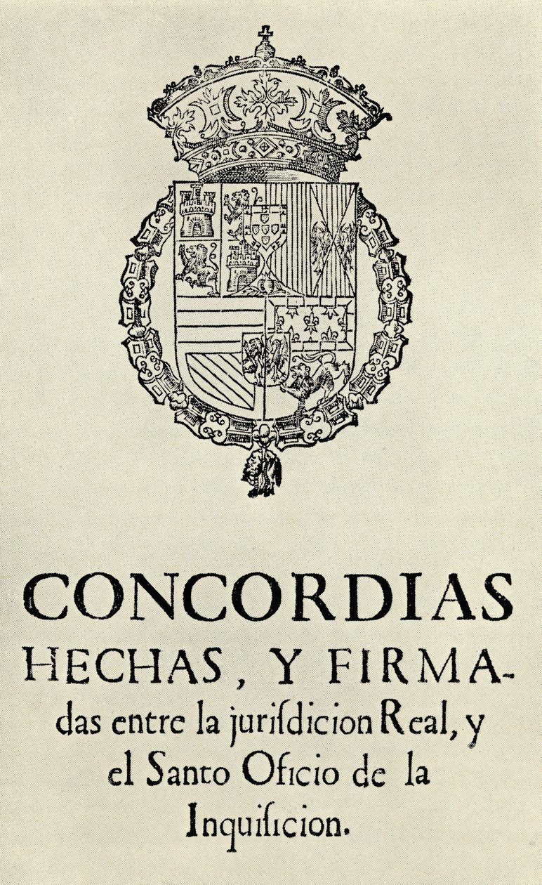 Avtal mellan inkvisitionens medlemmar i Valencia 1568, från "The Spanish Inquisition" av Cecil Roth, publicerad 1937. av Spanish School