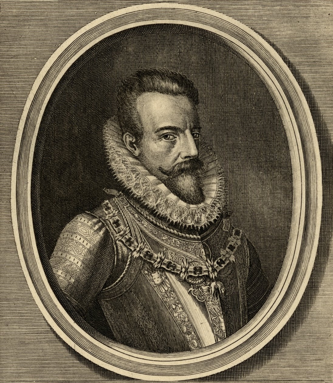 Alessandro Farnese (1545-92) hertig av Parma av Spanish School