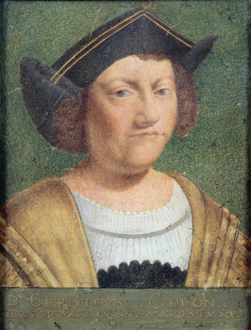 Porträtt av Christopher Columbus (1451-1506) (vellum) av Spanish School