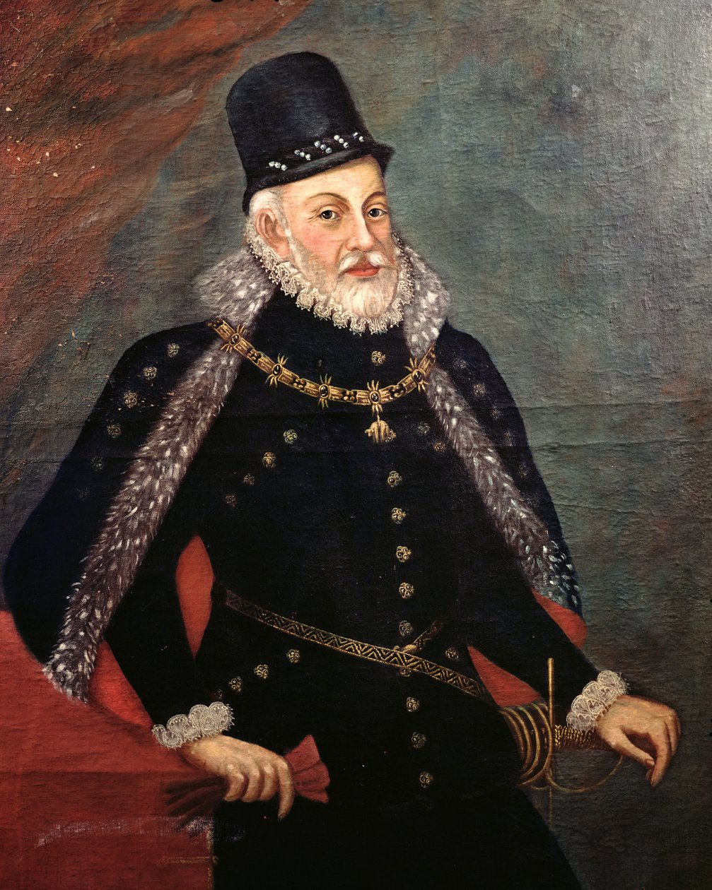 Porträtt av Filip II (1527-98) av Spanien av Spanish School