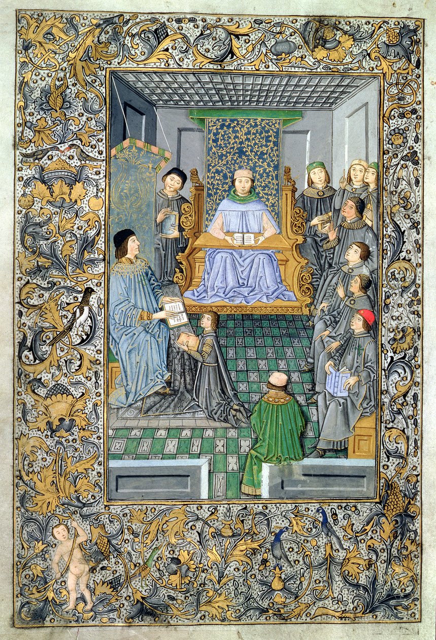 Frontispice av Antonio de Nebrijas (1444-1522) Grammatik av Spanish School