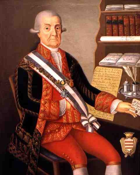 Porträtt av Matias Galvez (1717-84) av Spanish School