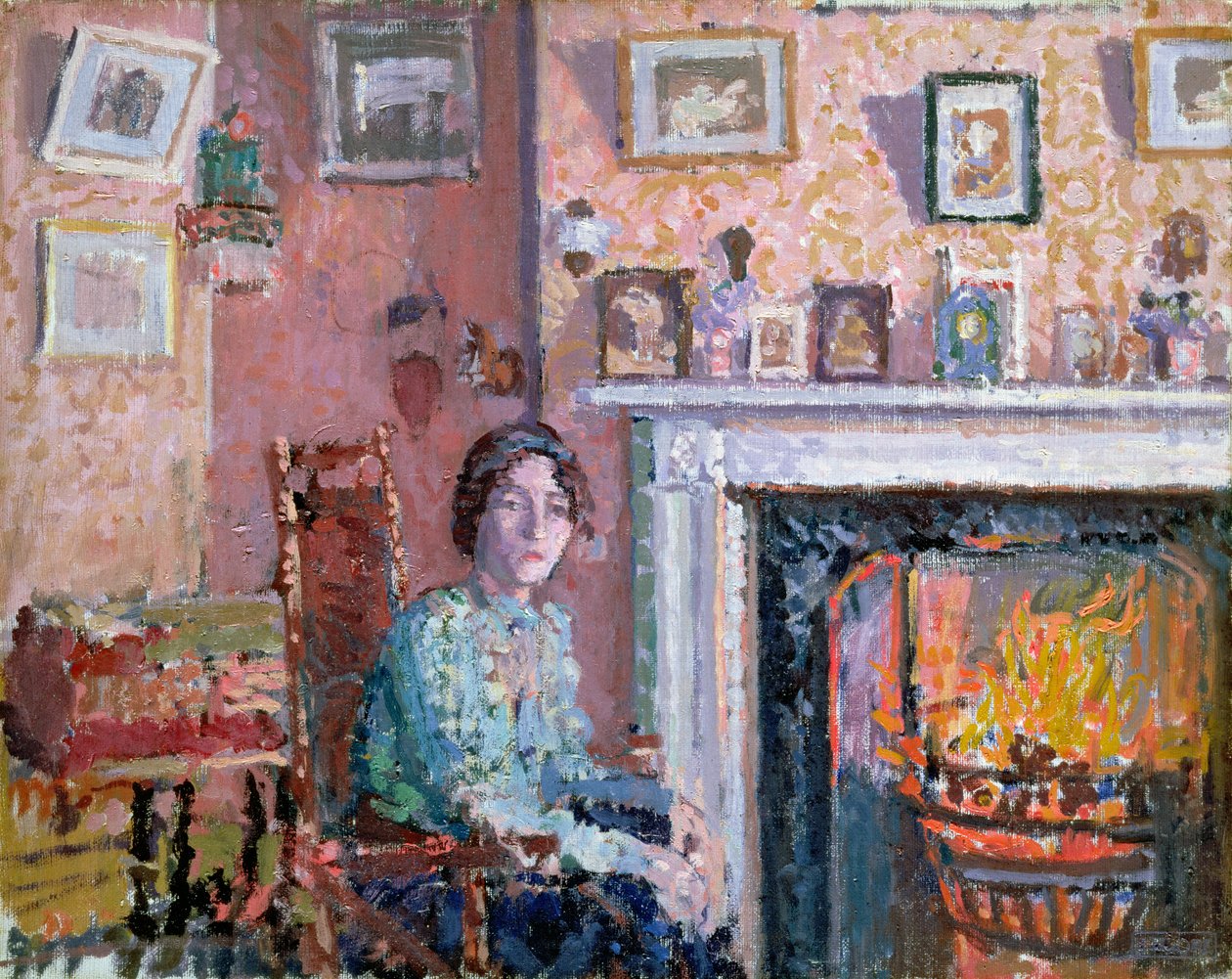 Interiör, Mornington Crescent, 1910 av Spencer Frederick Gore