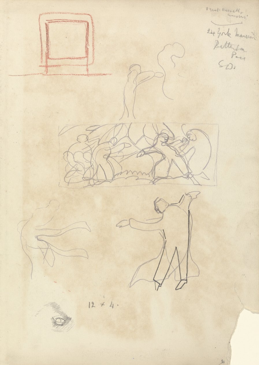 Study of Dancers, for the Cave of the Golden Calf (grafit) (se 265068 för tergo) av Spencer Frederick Gore