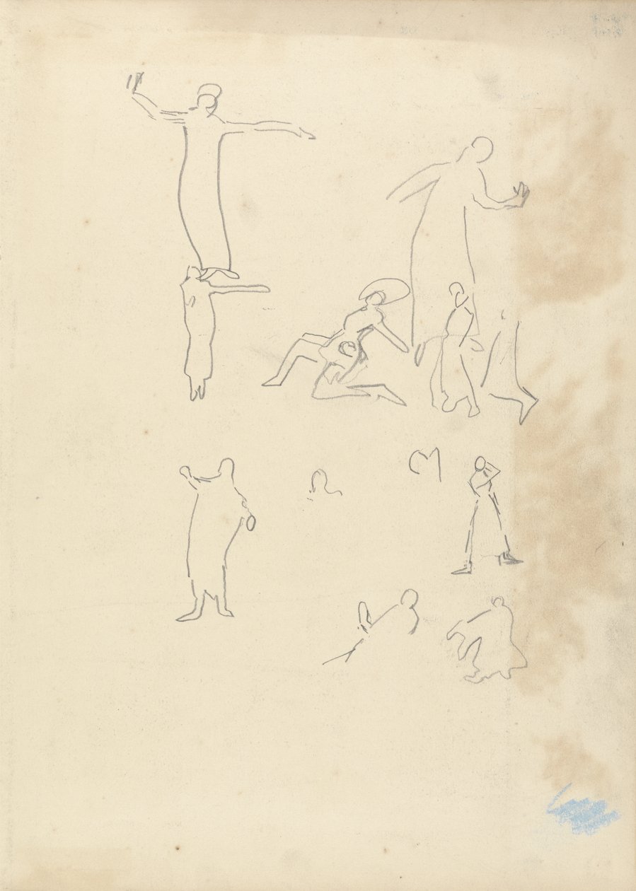 Study of Dancers, for the Cave of the Golden Calf (grafit) (se 265074 för tergo) av Spencer Frederick Gore