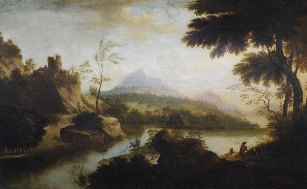En capriccio med örnboet i horisonten av Sr. Circle of George Barret