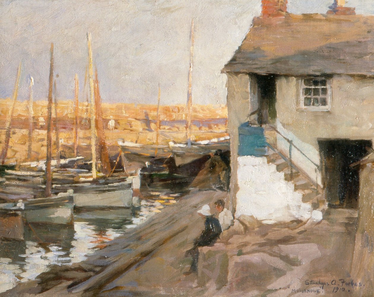 Mousehole hamn av Stanhope Alexander Forbes