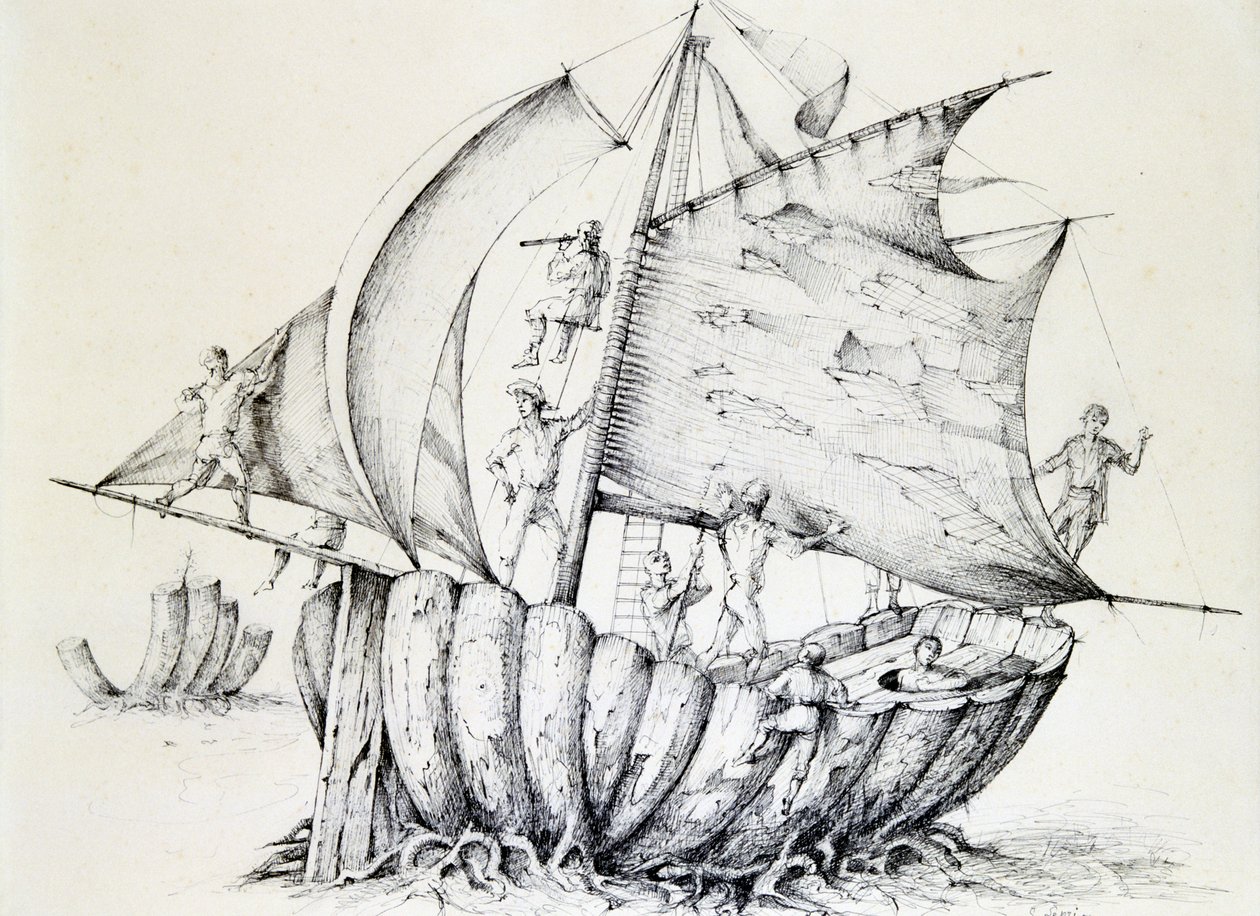 Skeppet, c1850-1890 av Stanislas Lepine
