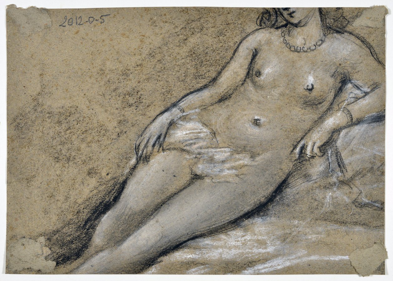 Kvinnastudie (teckning) av Stanislas Torrents y de Amat