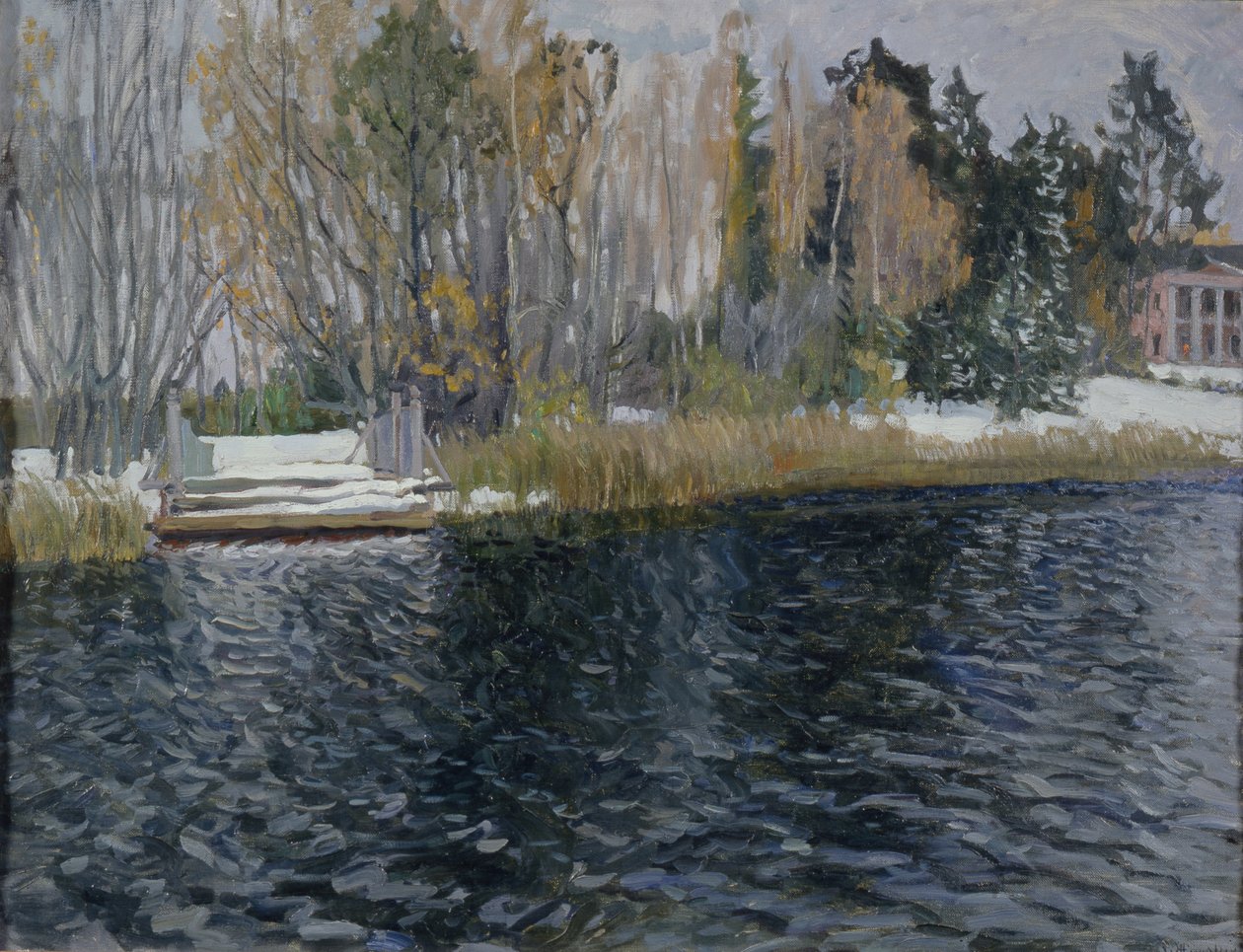 Första snön, tidigt 1900-tal. av Stanislav Julianovic Zukovskij