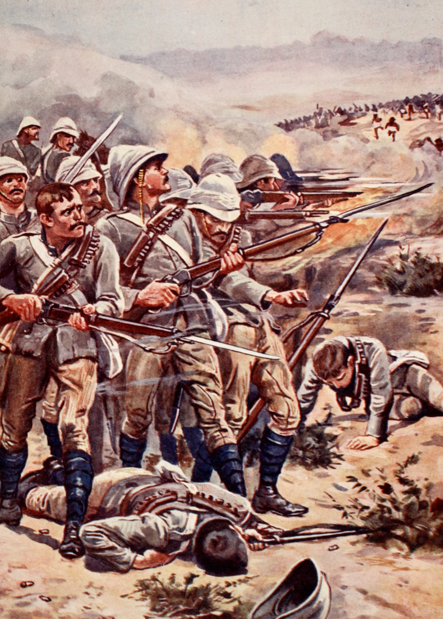 Torget vid Abu-Kru, illustration från "Battles of the Nineteenth Century" av Archibald Forbes, G.A. Henty och major Arthur Griffiths av Stanley L. Wood
