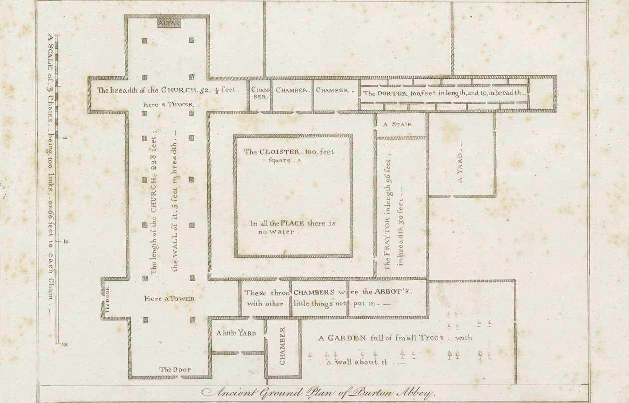 Burton-upon-Trent Abbey: gravyr, nd [c 1795] (tryck) av Stebbing Shaw