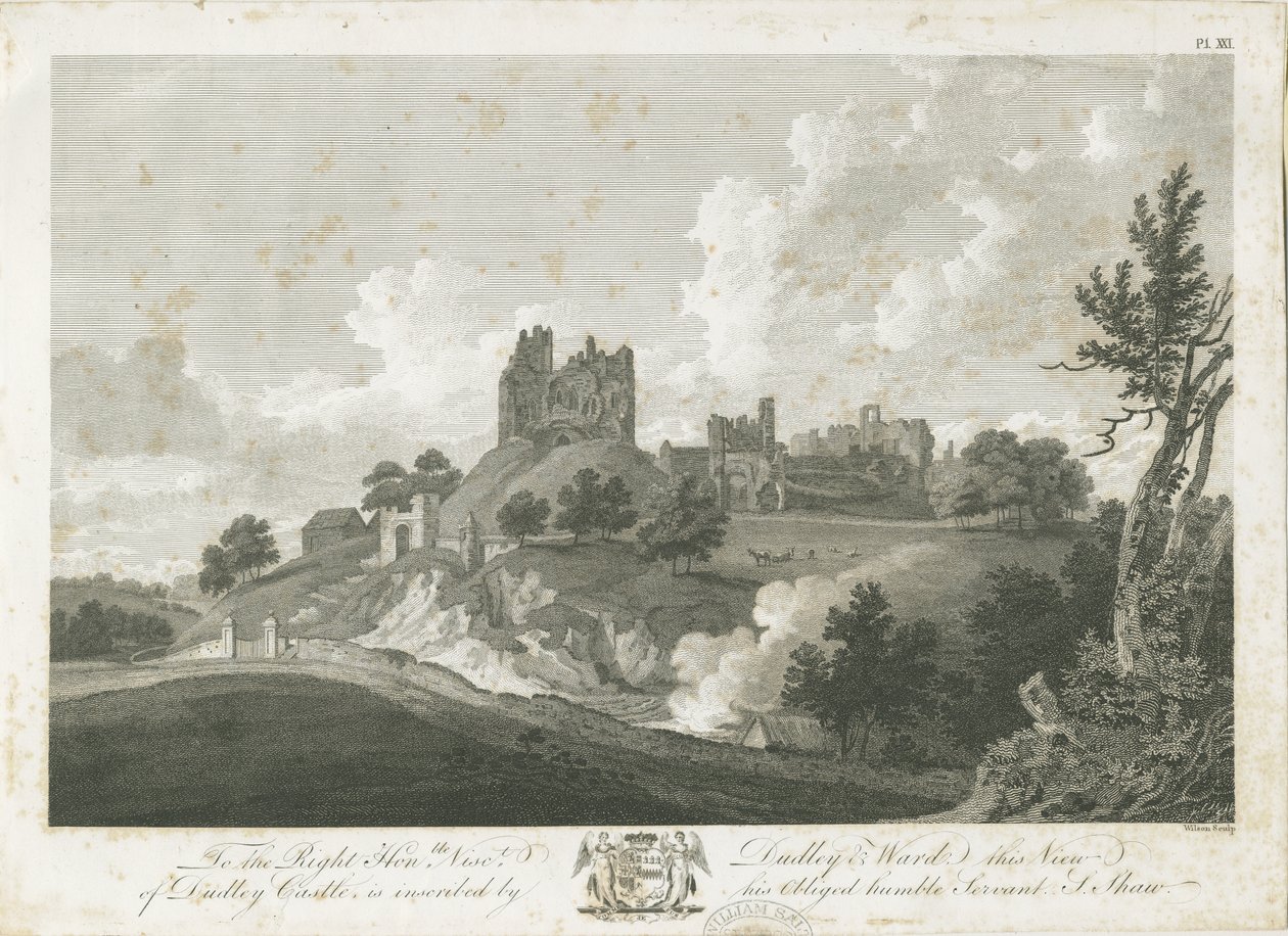 Dudley Castle: gravyr, nd [1762-1802] (tryck) av Stebbing Shaw