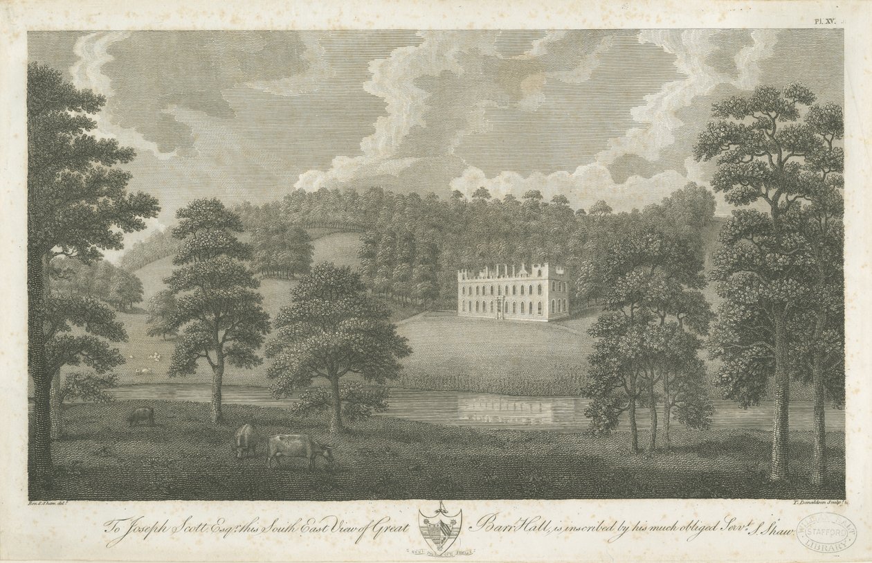 Great Barr Hall: gravyr, nd [1762-1802] av Stebbing Shaw