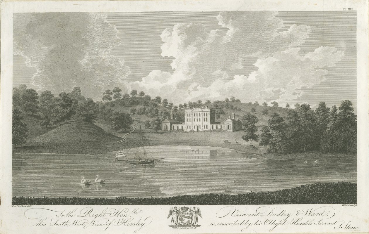 Himley Hall: gravyr, nd [1762-1798] av Stebbing Shaw