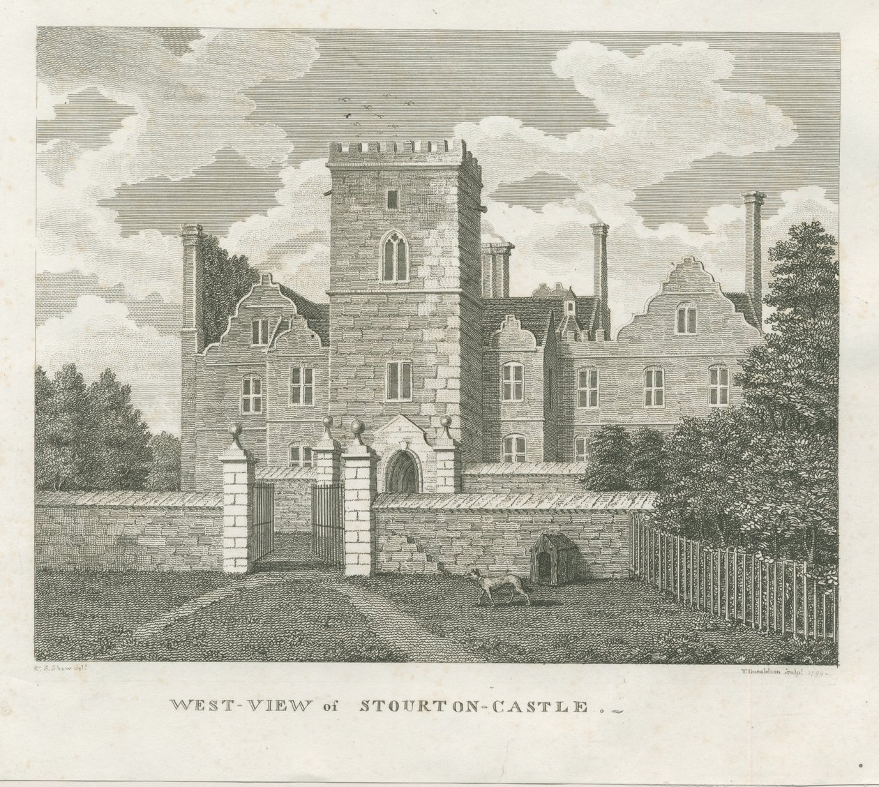 Stourton Castle: gravyr av Stebbing Shaw