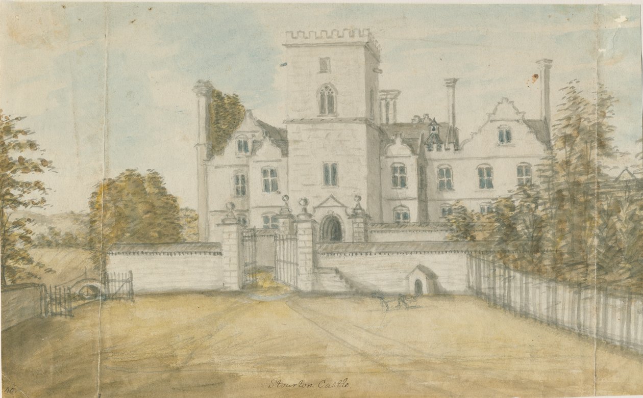 Stourton Castle: gravyr, nd [1762-1798] av Stebbing Shaw