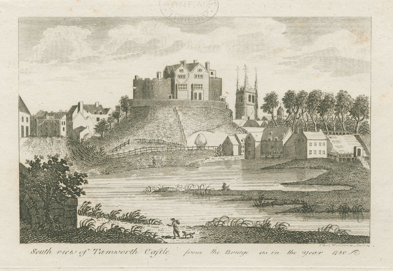 Tamworth Castle: gravyr av Stebbing Shaw