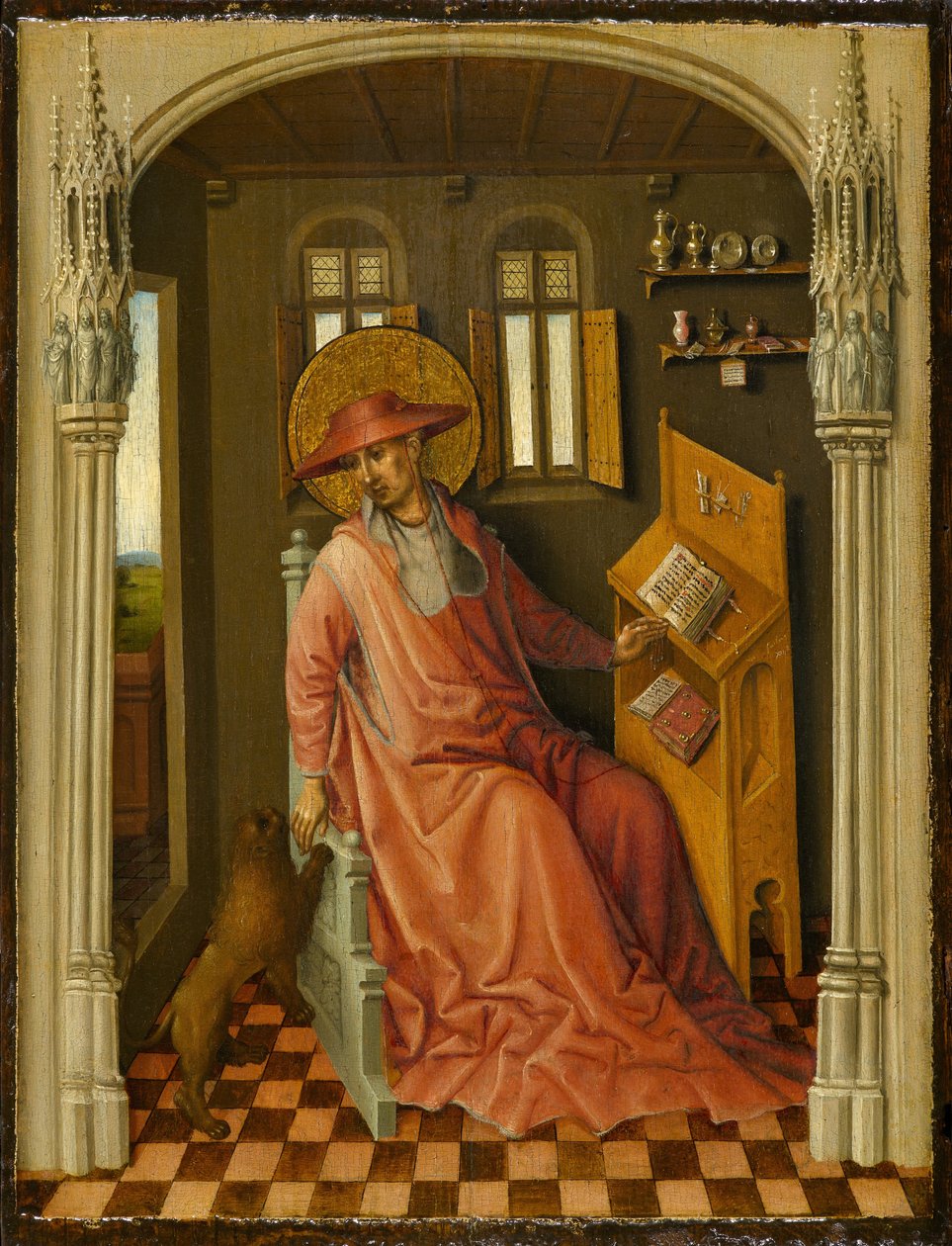 Saint Jerome in his Study av Stefan Lochner