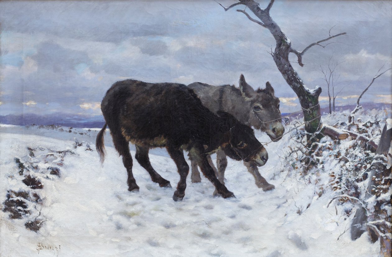 De två åsnorna i snön av Stefano Bruzzi