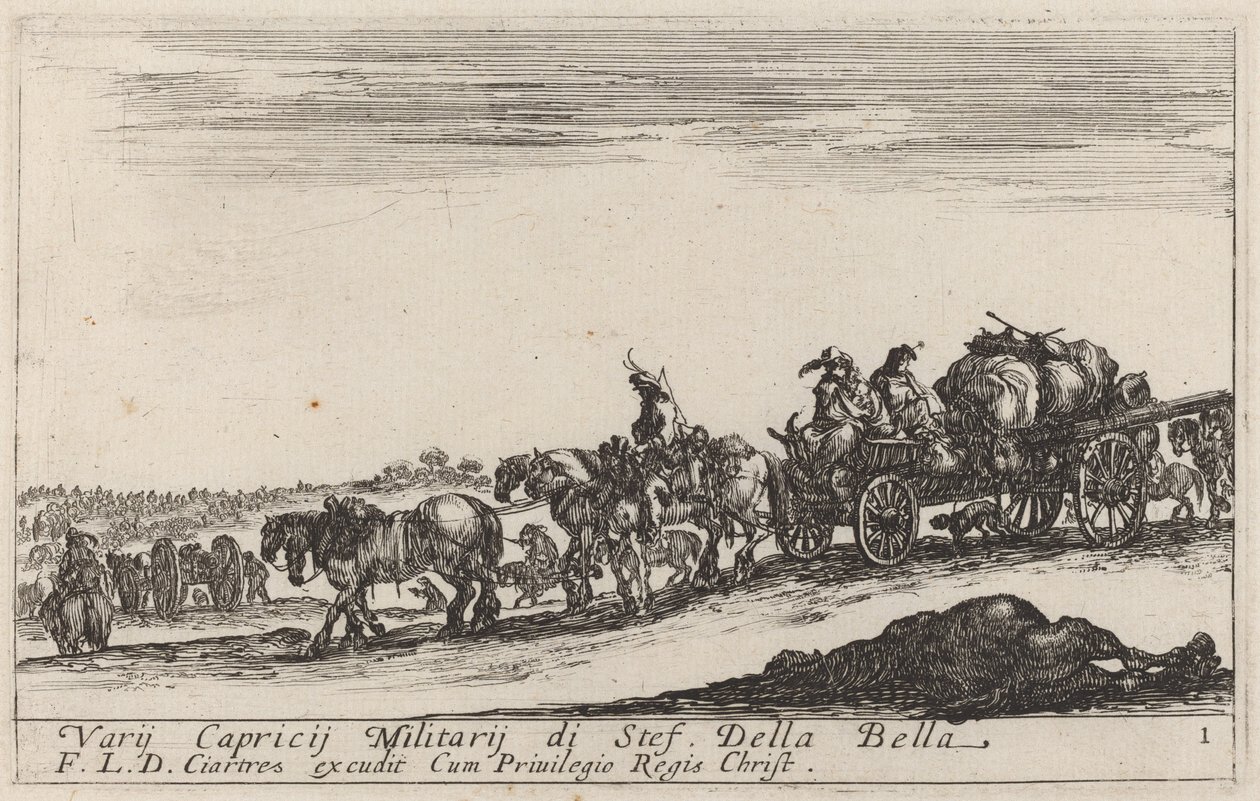Bagagetåg, ca. 1641. av Stefano della Bella