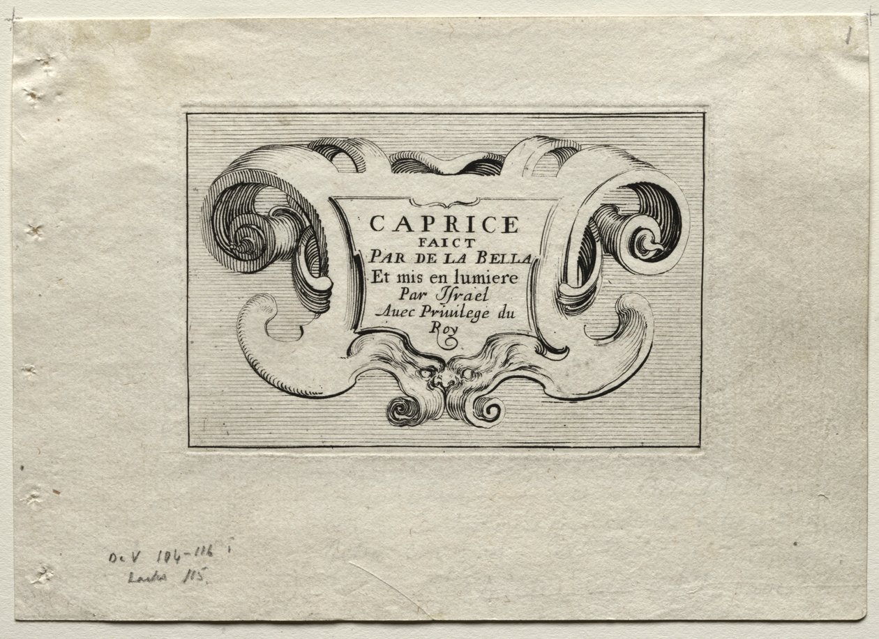 Caprices: Titelsida av Stefano della Bella