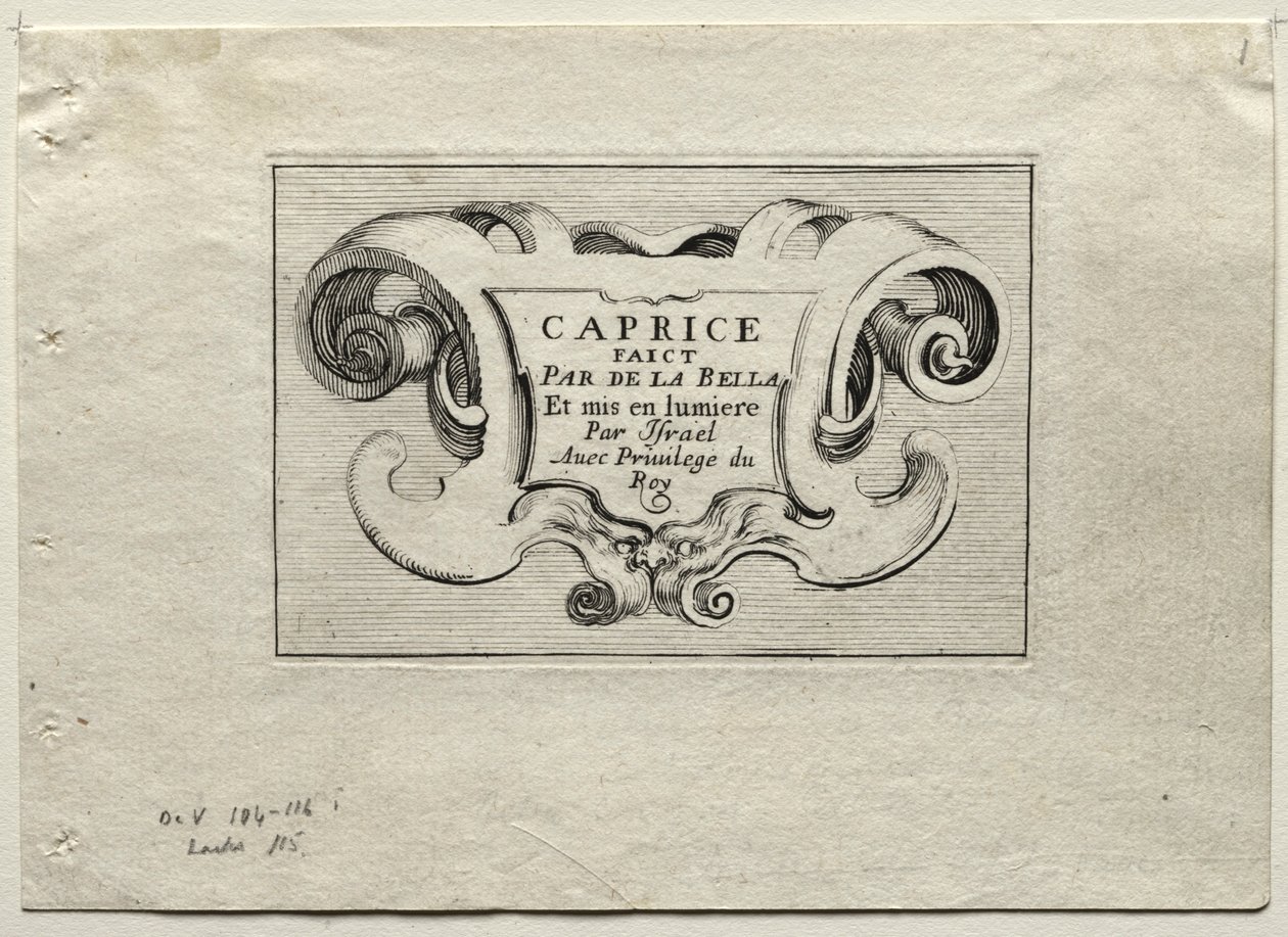 Caprices: Titelsida. av Stefano della Bella