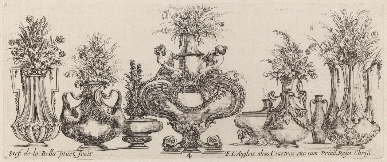Fantastiska vaser, troligen 1646. av Stefano della Bella