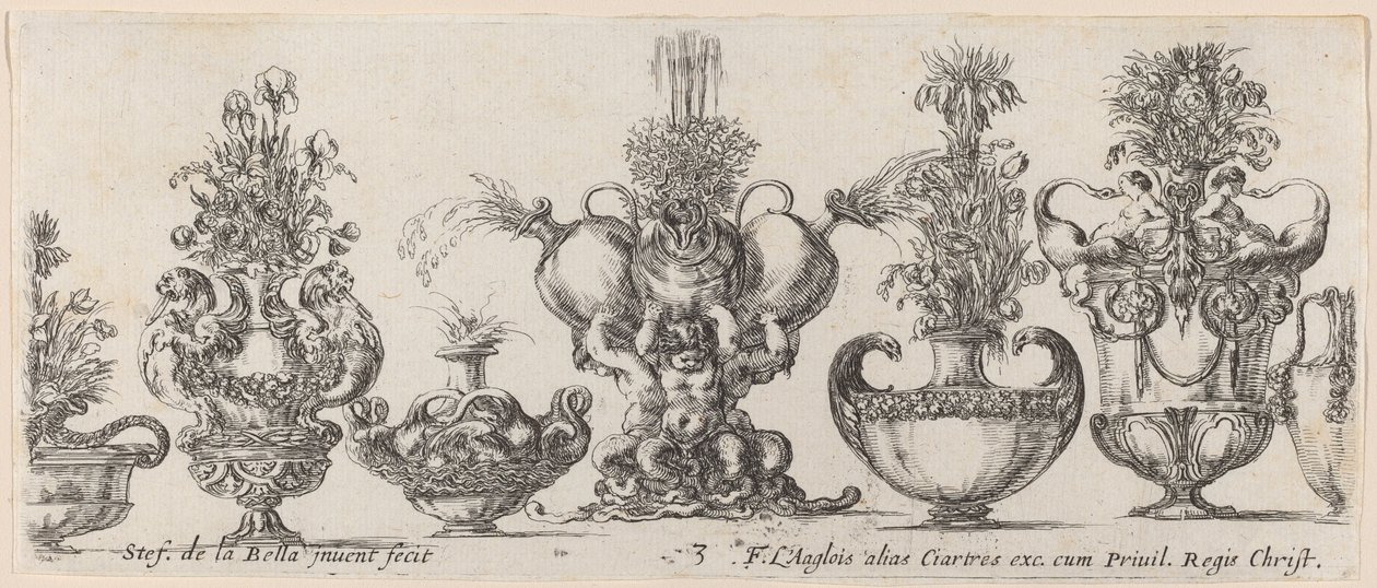 Fantastiska vaser, troligen 1646. av Stefano della Bella