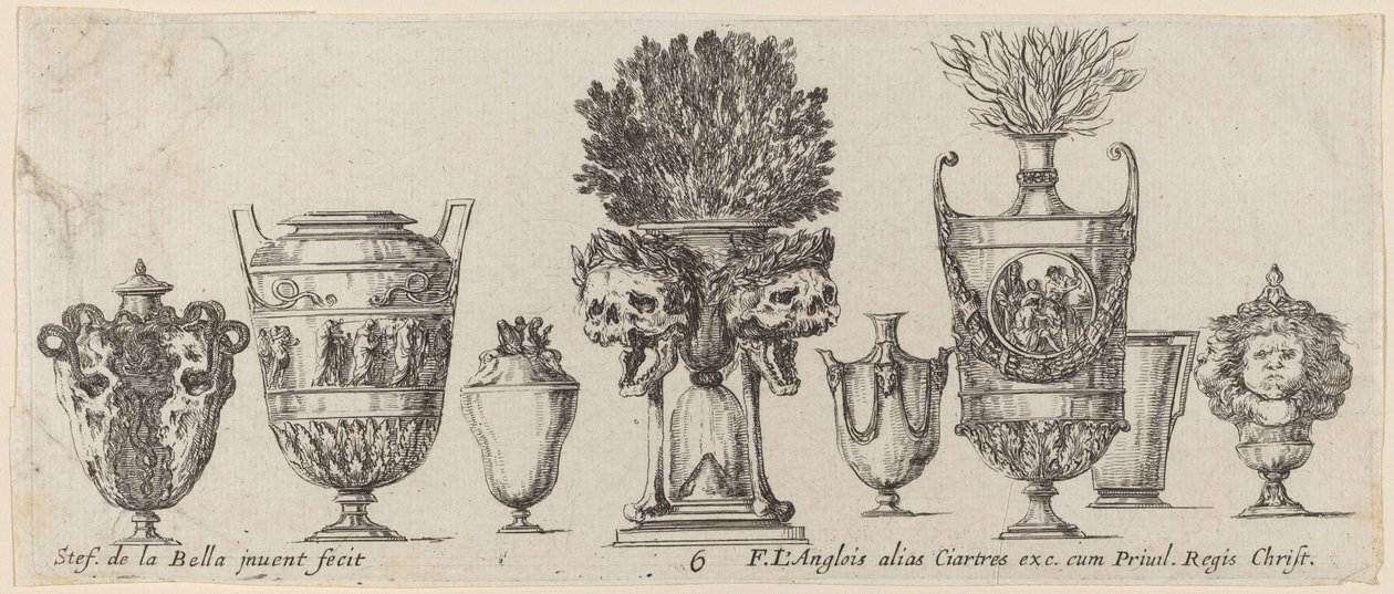 Fantastiska vaser, troligen 1646. av Stefano della Bella