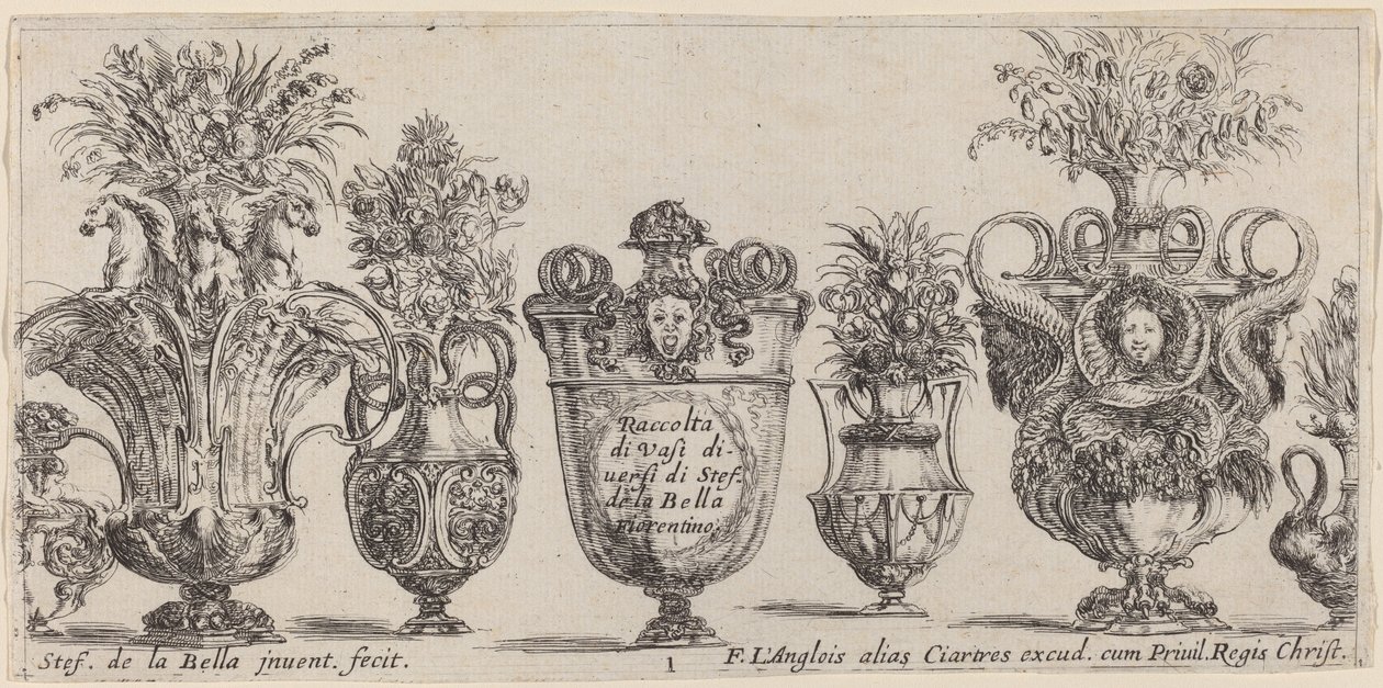 Fantastiska vaser, troligen 1646. av Stefano della Bella