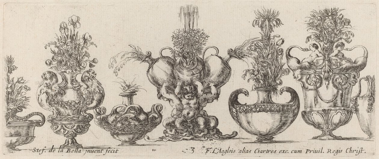 Fantastiska vaser, troligen 1646. av Stefano della Bella