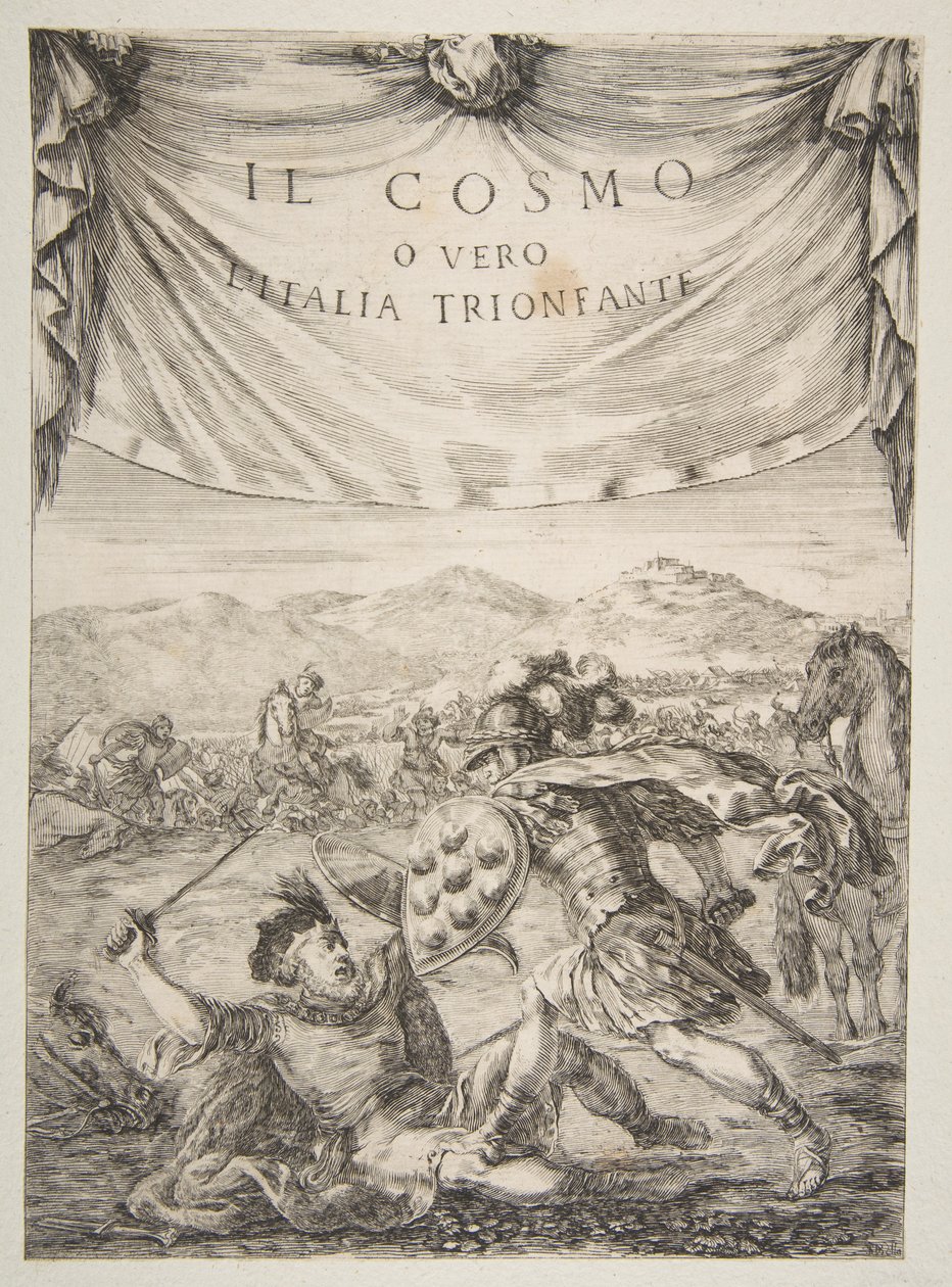 Frontispice för Il Cosmo, 1650. av Stefano della Bella