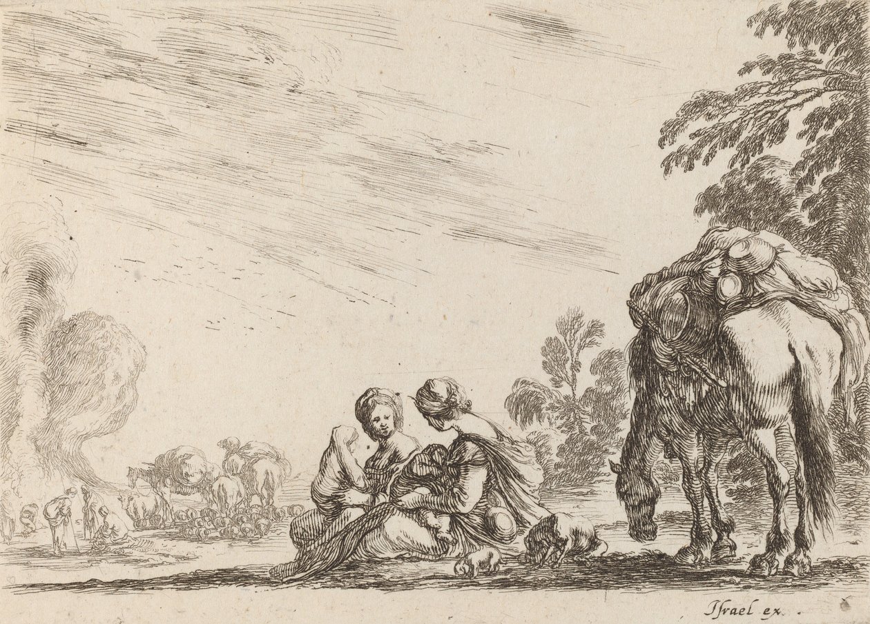 Zigenare i vila, 1642. av Stefano della Bella