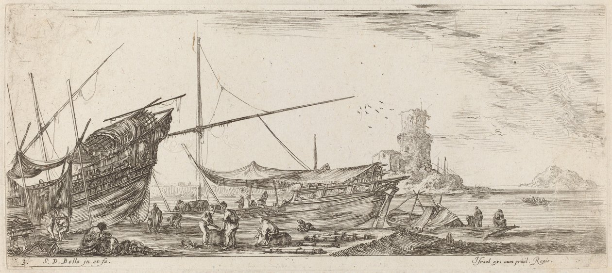 Harbour View, 1644. av Stefano della Bella
