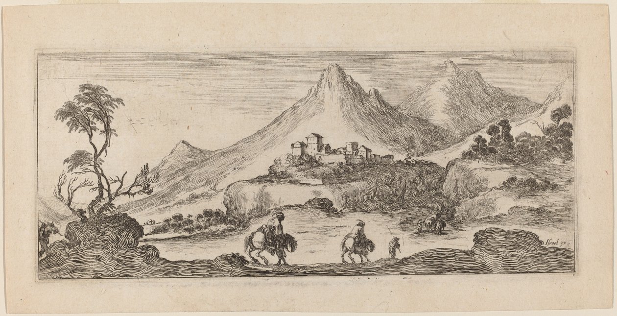 Landskap med slott av Stefano della Bella