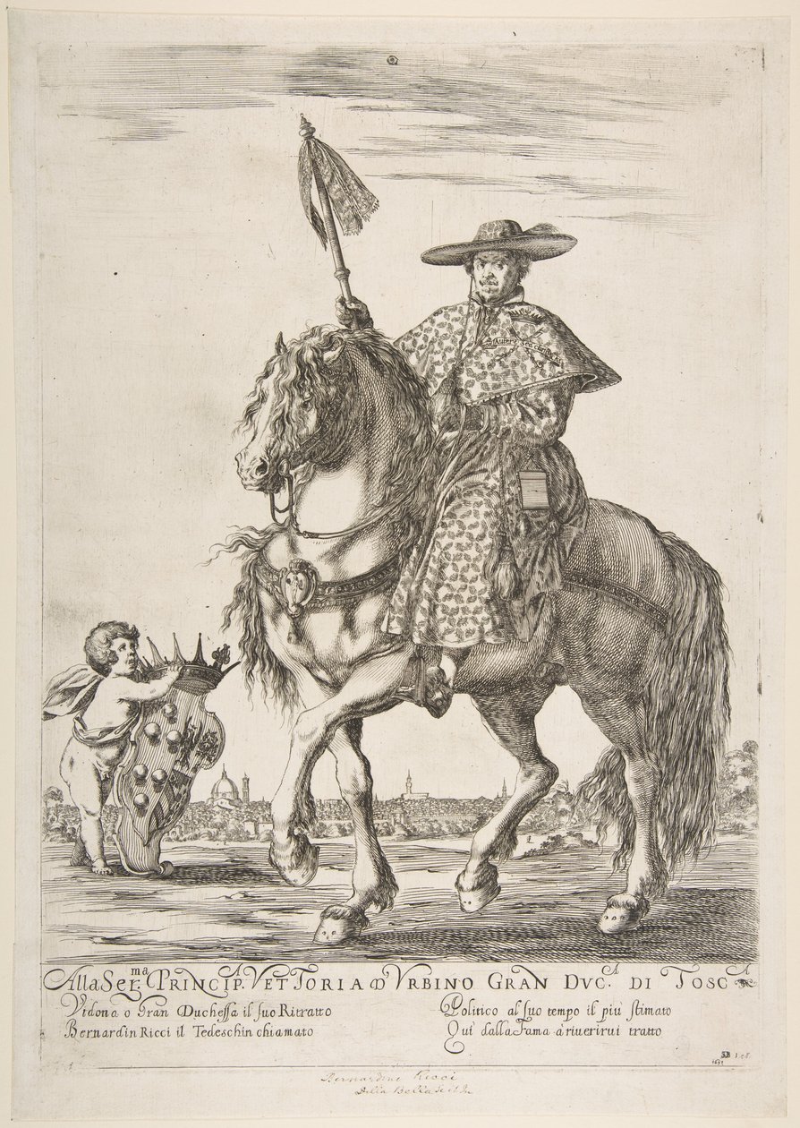 Porträtt av Bernardino Ricci, 1637. av Stefano della Bella