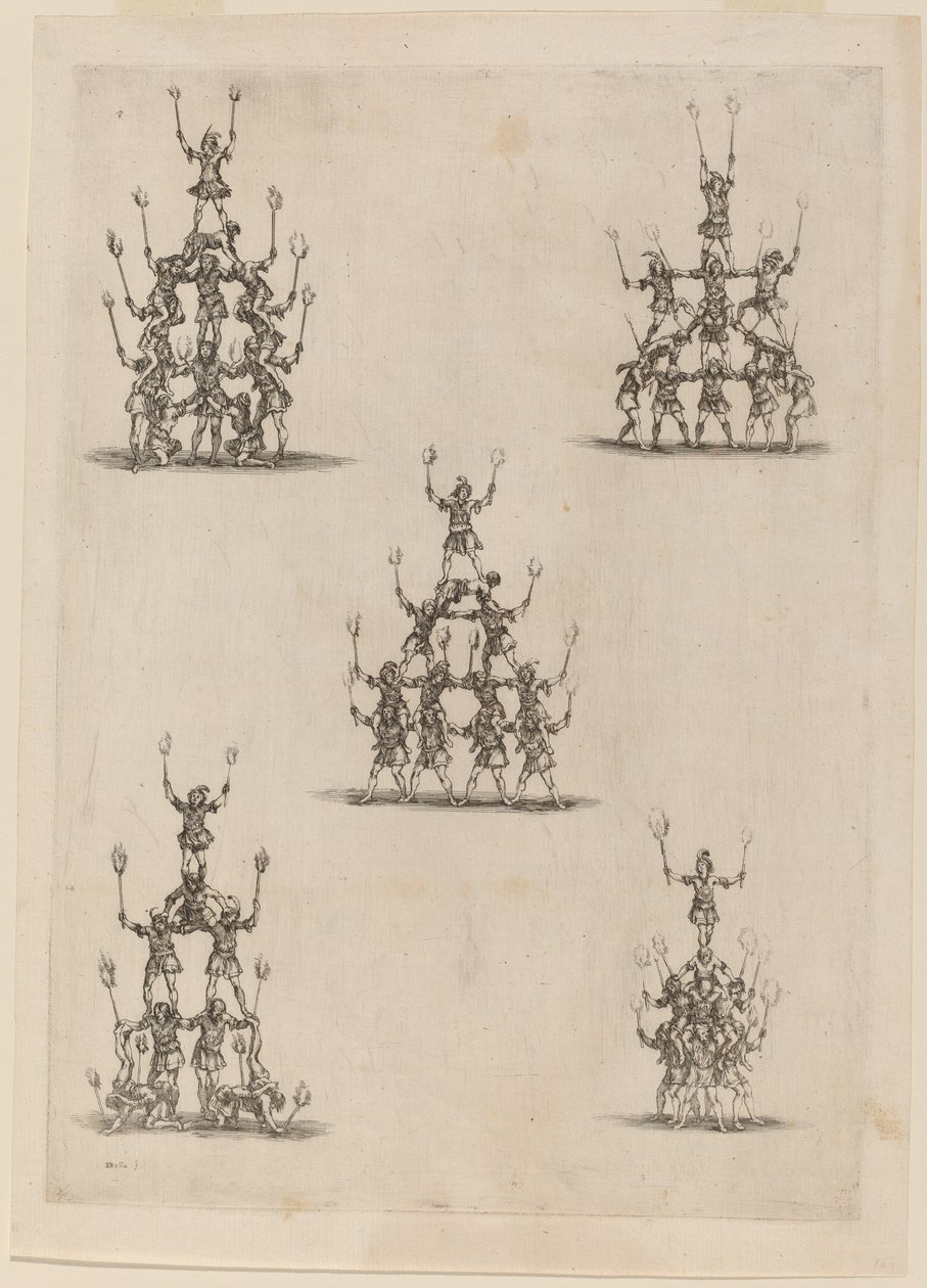 Jonglörarnas pyramider, 1652. av Stefano della Bella