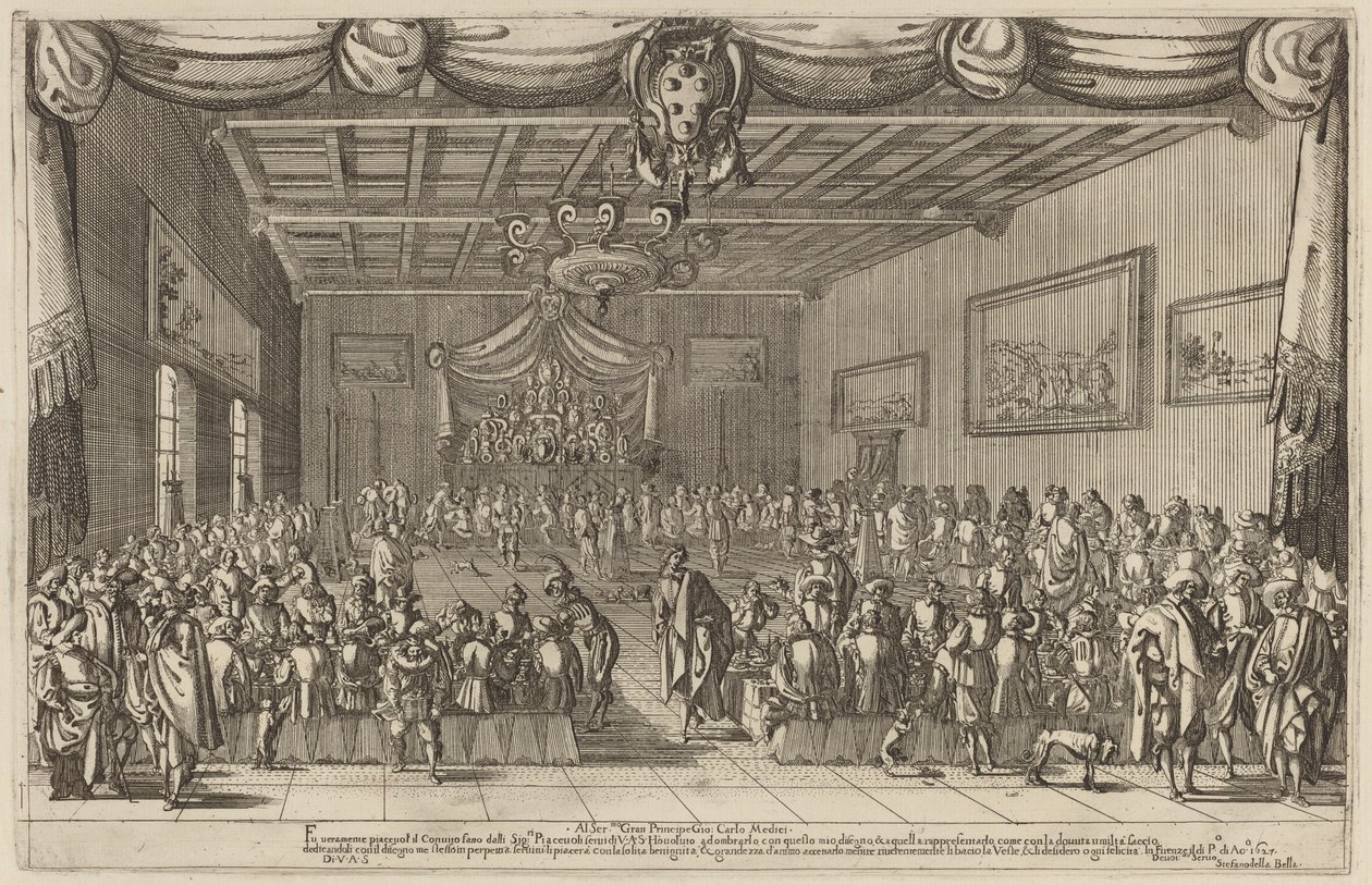 Banketten i Piacevoli, 1627. av Stefano della Bella