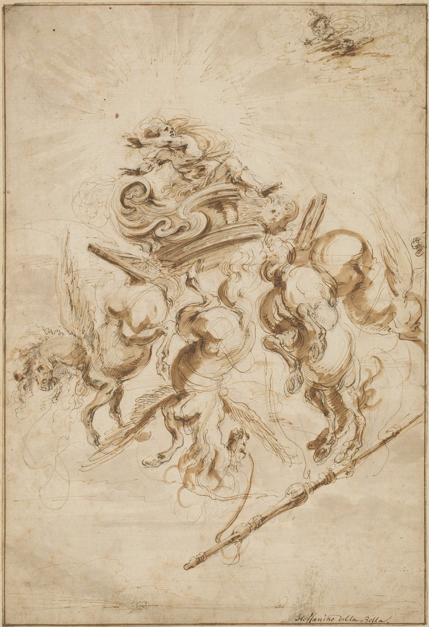 Phaetons fall, ca. 1655. av Stefano della Bella