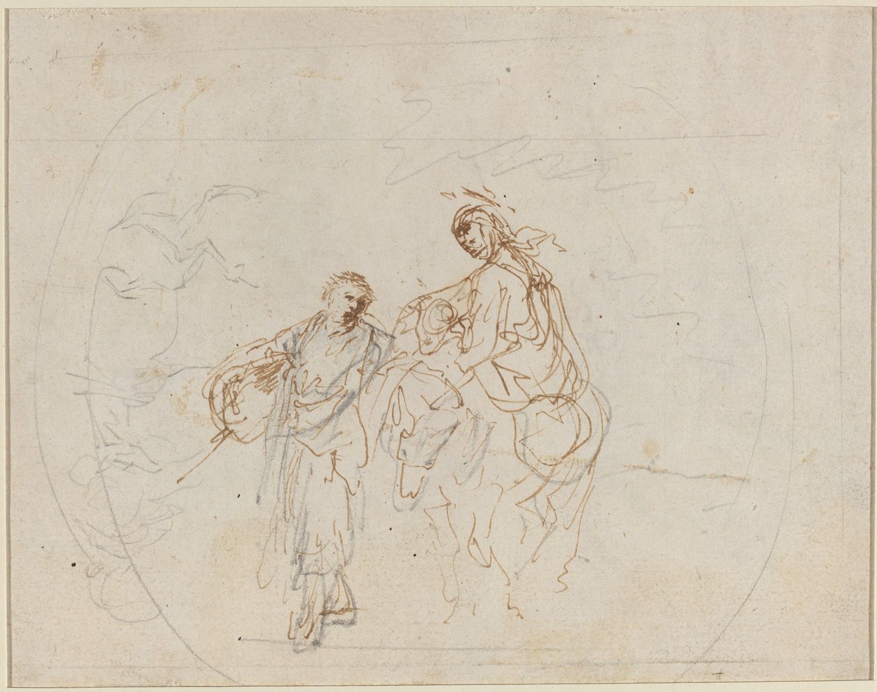 Flygningen till Egypten [verso]. av Stefano della Bella